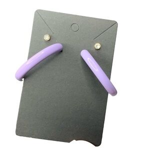 Purple and gold earring set